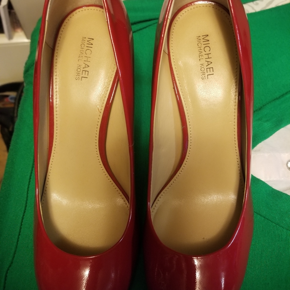 Michael Kors Red Patent Leather Pumps, Size 8.5